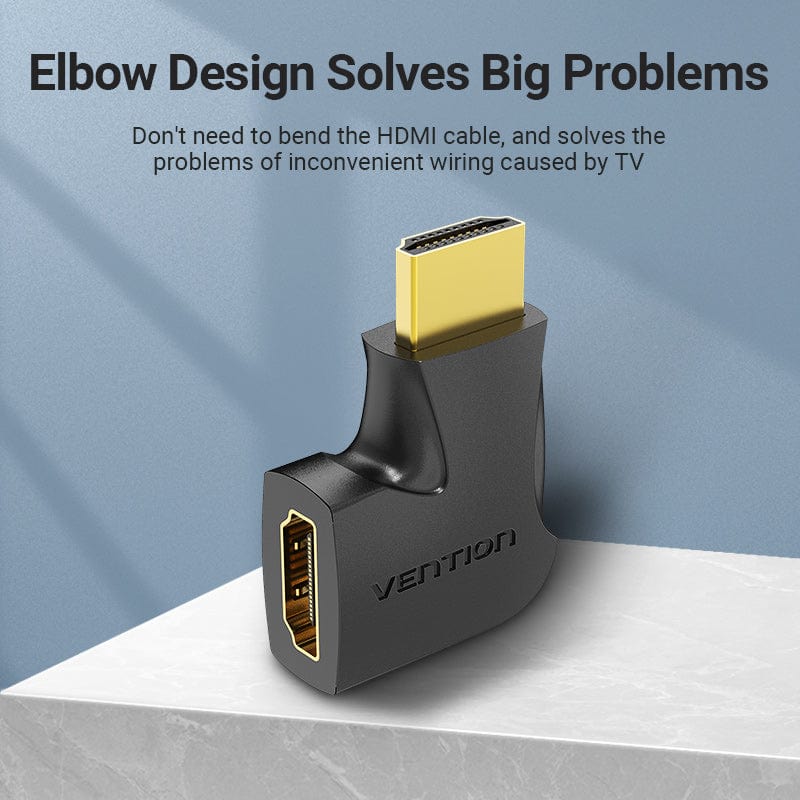 Vention HDMI™ 90 Degree Male to Female Vertical Flat Adapter Black