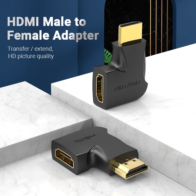 Vention HDMI™ 90 Degree Male to Female Vertical Flat Adapter Black