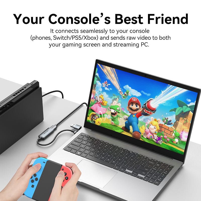 Vention HDMI™-A to USB-C/USB-A Video Capture Card 0.1M Gray