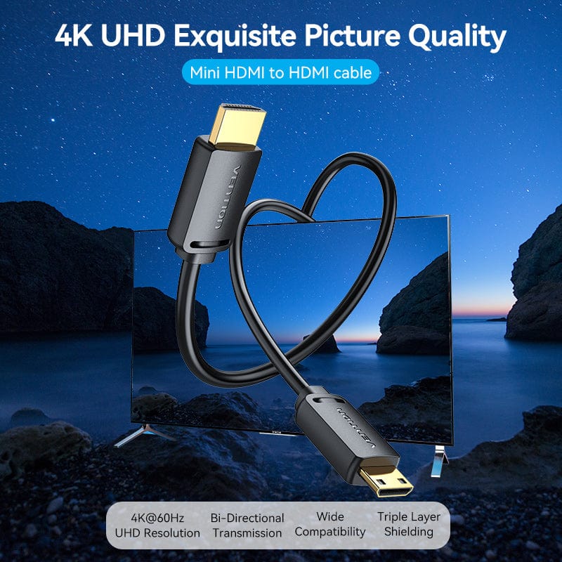 Vention HDMI™-C Male to HDMI™-A Male 4K HD Cable Black
