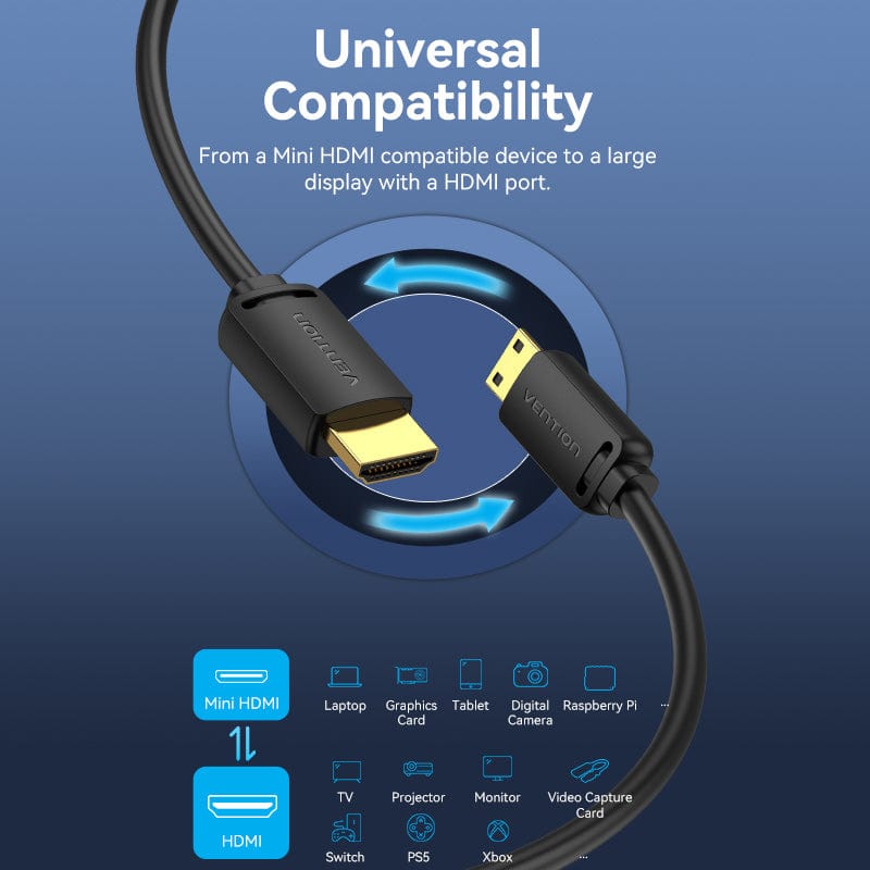 Vention HDMI™-C Male to HDMI™-A Male 4K HD Cable Black