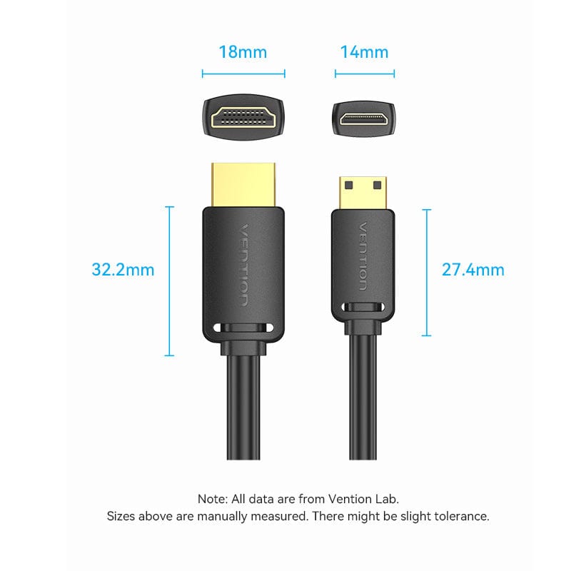Vention HDMI™-C Male to HDMI™-A Male 4K HD Cable Black
