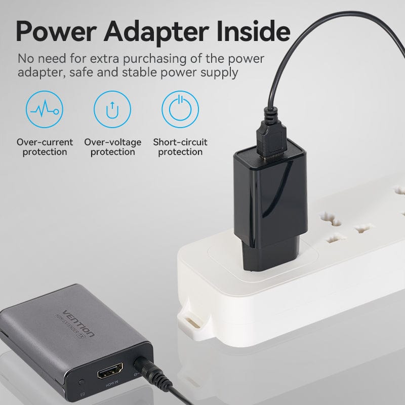 Vention HDMI™ Network Cable Extender 60M Gray Aluminum Alloy Type EU Standard