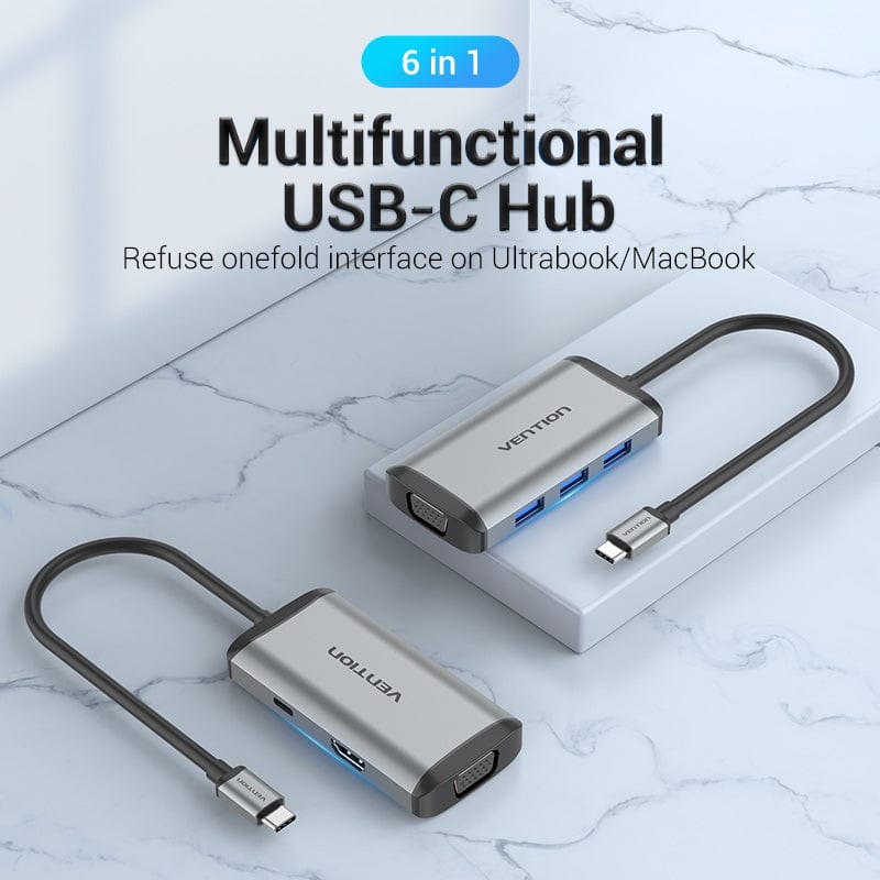 Vention 6-in-1 USB-C Docking Station