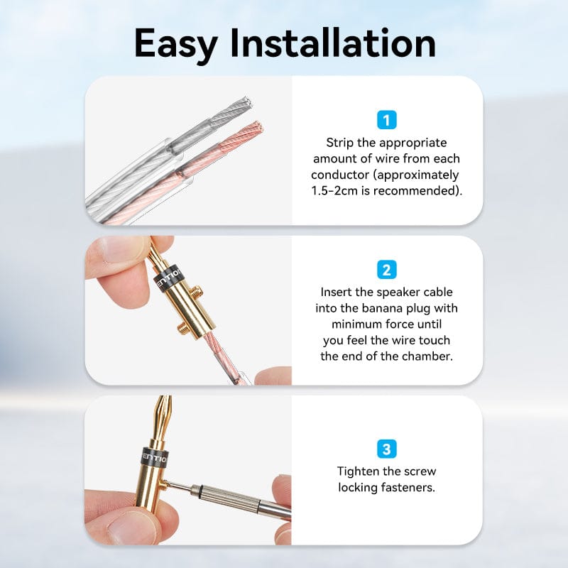 Vention Speaker Banana Plugs Gold Plated 1 Pair