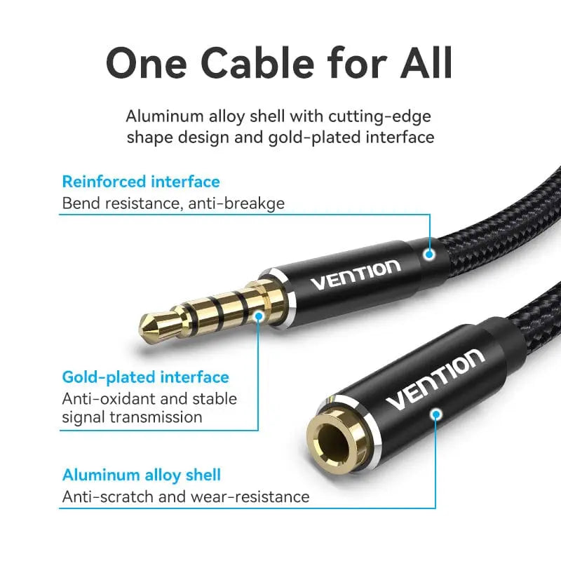 Vention TRRS 3.5mm Male to 3.5mm Female Audio Extension Cable