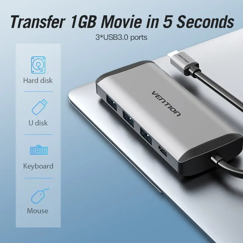 Vention 8-in-1 USB-C Docking Station