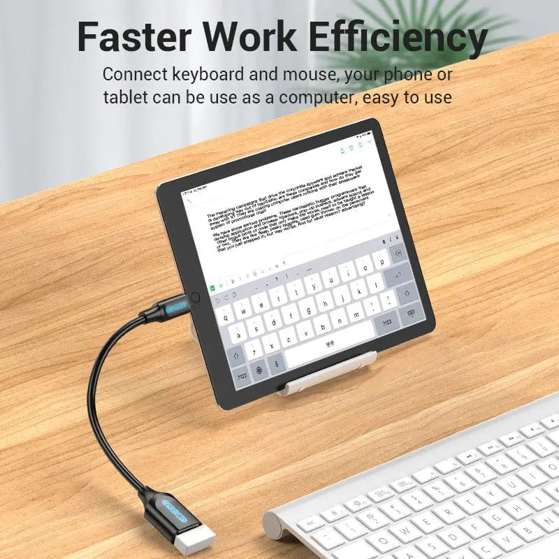 Vention USB 2.0 C Male to A Female OTG cable 0.15M Black PVC Type