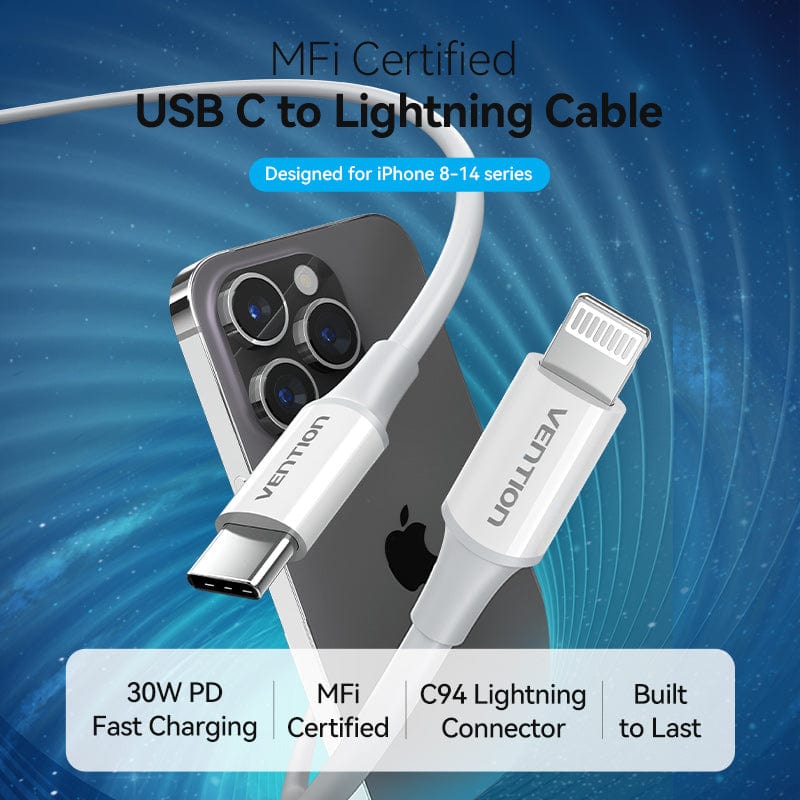 Vention USB 2.0 C Male to Lightning Male 3A Cable