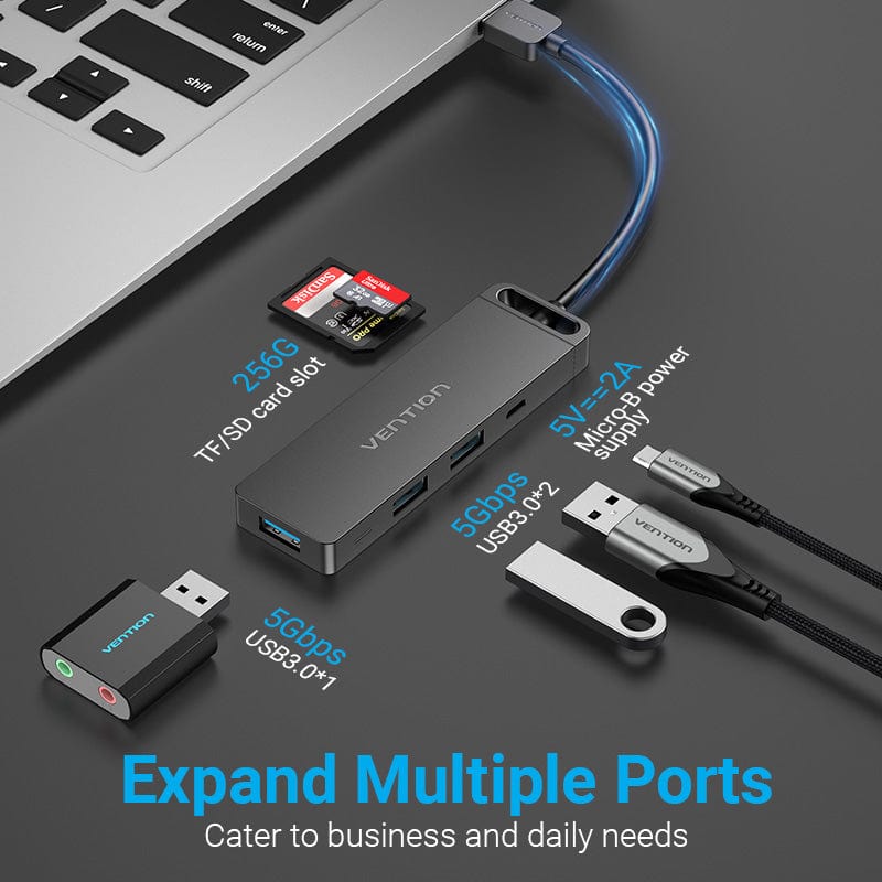 Vention 6-in-1 USB 3.0 Hub