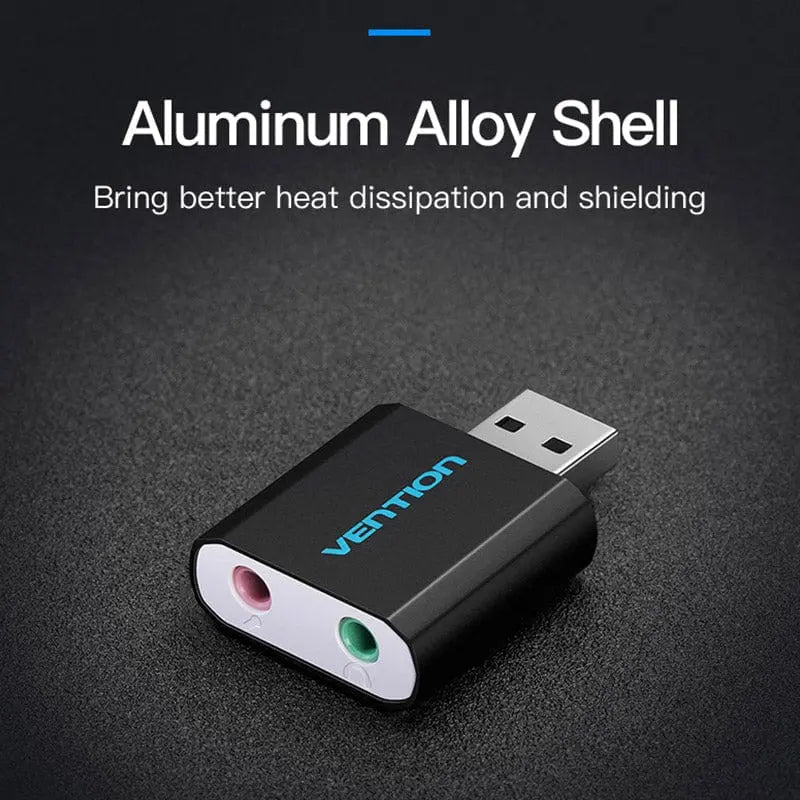 Vention USB External Sound Card Black Metal Type