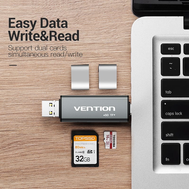 Vention USB2.0 Multi-function Card Reader Gray